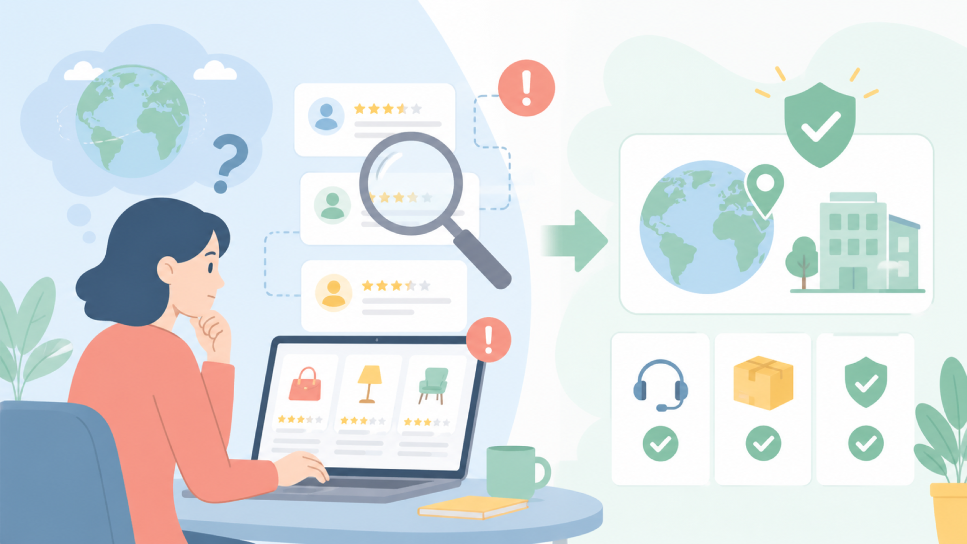Almenclaはどこの国のブランド?運営会社の情報を確認するを表すイラスト