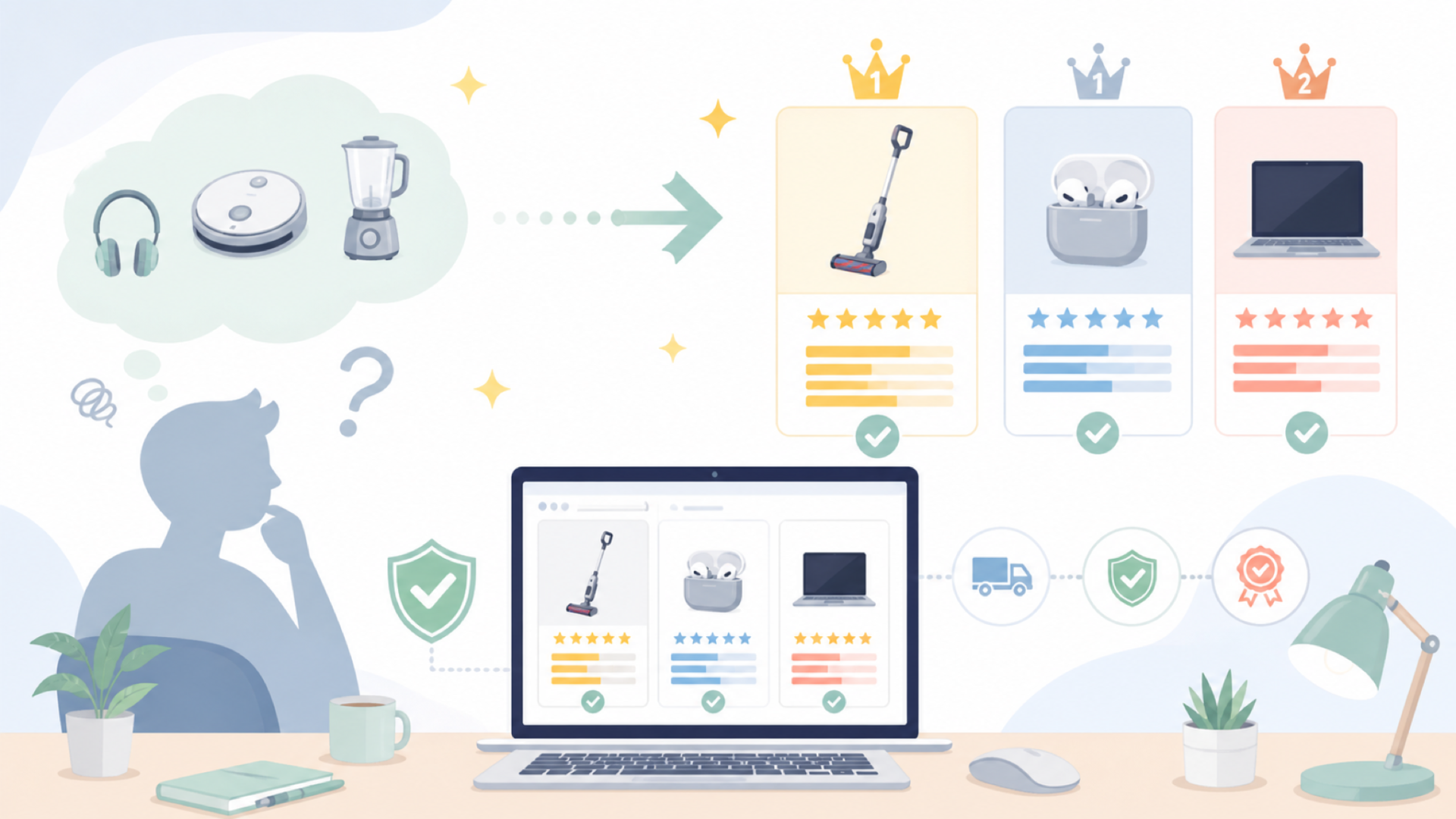 ideamallの売れ筋ランキング・人気商品を表すイラスト