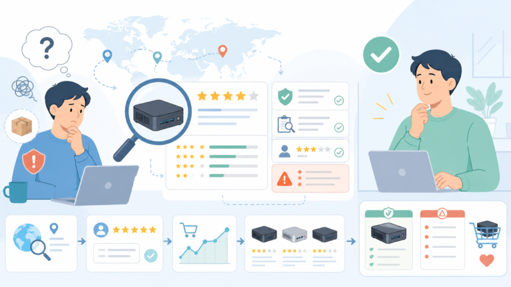 MEAPUXINはどこの国？運営会社は確認できず注意点を整理の要点を表すイラスト