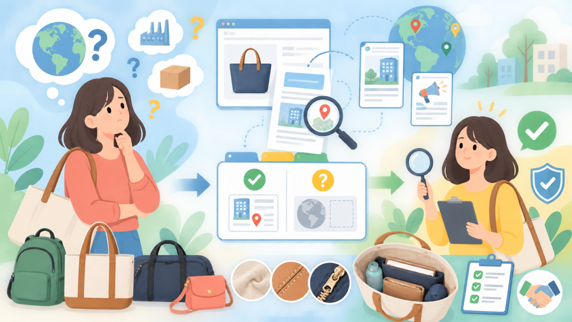OUTZOOPはどこの国のブランド?運営会社の所在地から確認するを表すイラスト