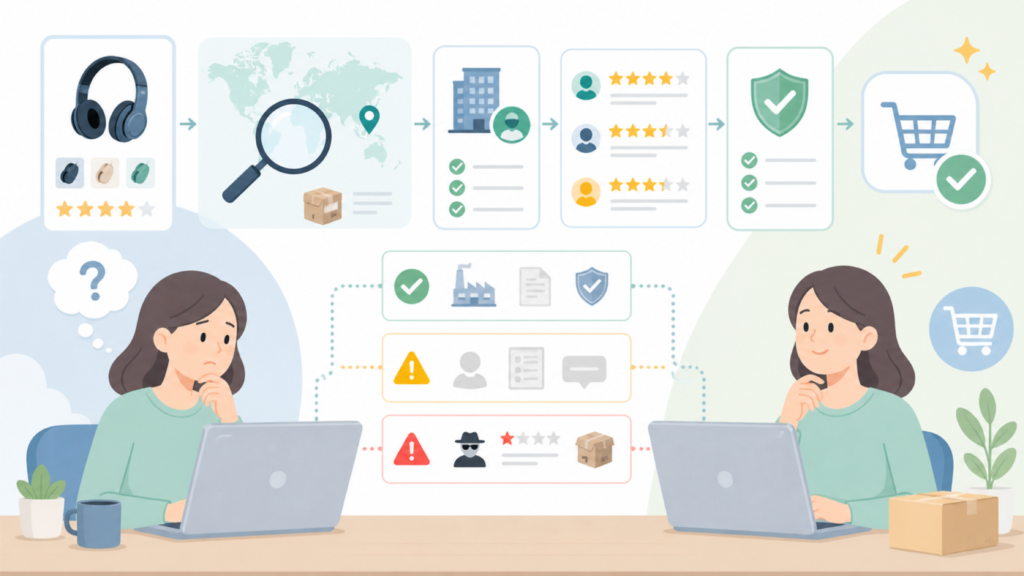 Predoloはどこの国？運営会社と信頼性の確認ポイントまとめの要点を表すイラスト