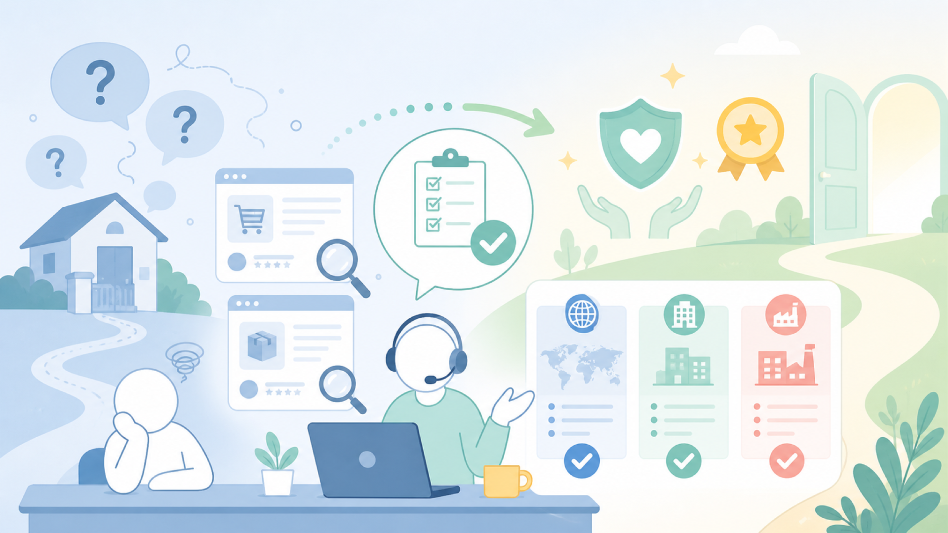 WORKLIONはどこの国のブランド？運営会社を確認を表すイラスト