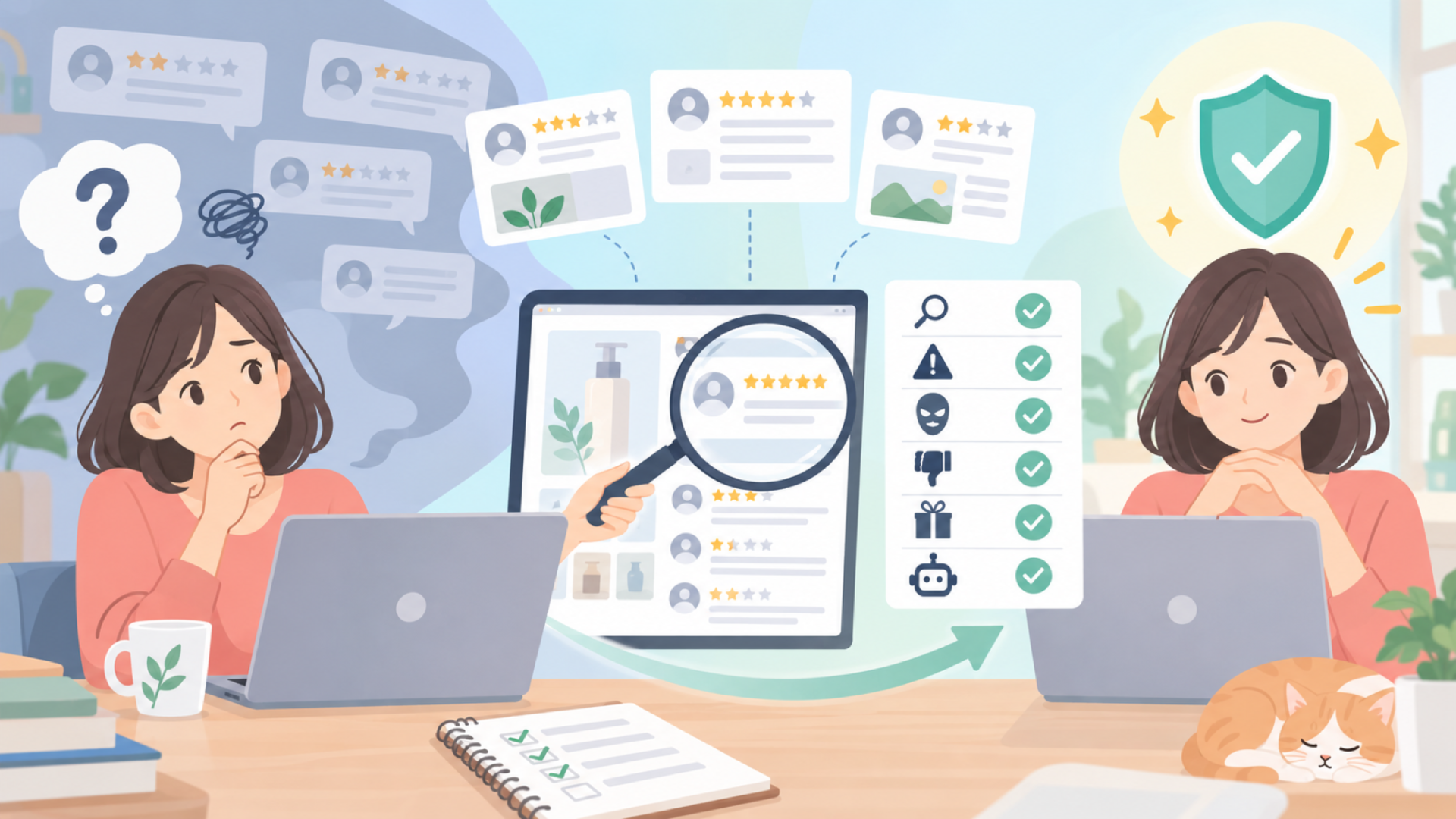 Ladruphの口コミや評価は信用してよいかを表すイラスト