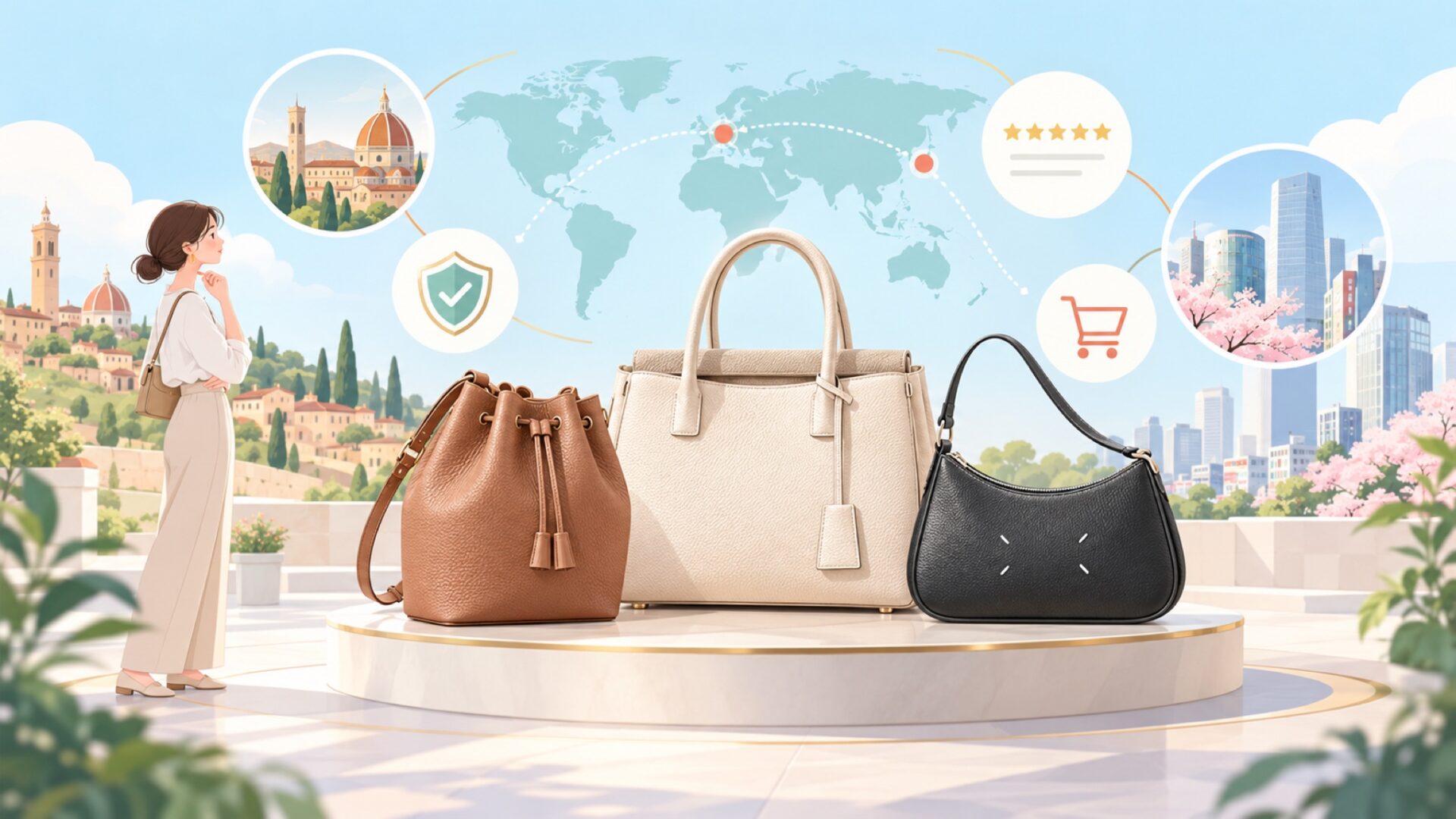 メゾンマルジェラはどこの国?日本の販売元とイタリアの親会社の要点を表すイラスト