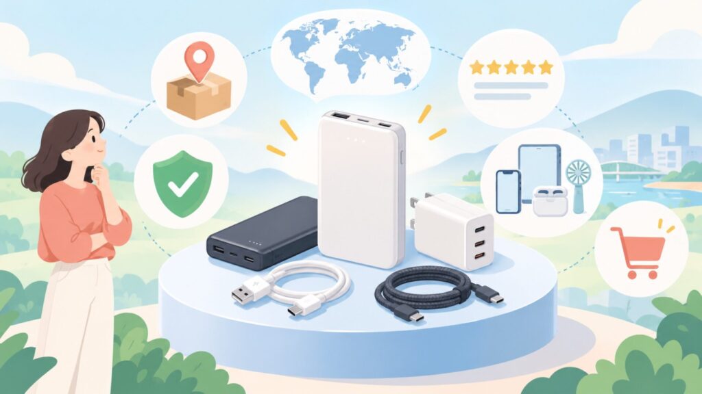 NISSYOはどこの国？モバイルバッテリーは安心して使えるの要点を表すイラスト